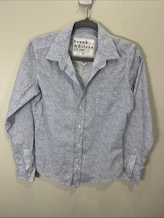 Frank & Eileen Tops - Frank & Eileen Barry Light Blue floral Micro-Print Button-Down Shirt